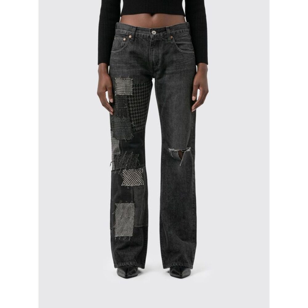 Junya Watanabe Women Junya Watanabe Low-Rise Patchwork Flared Jeans In Denim